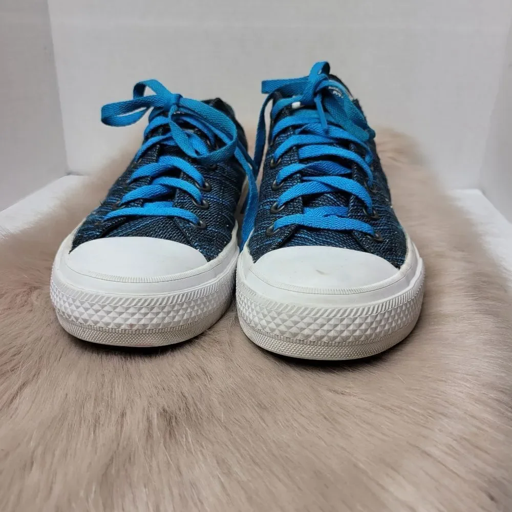 Converse Chuck Taylor All Star II Ox Knit 151091C Blue Men's Shoes Size 8 - Picture 2 of 10